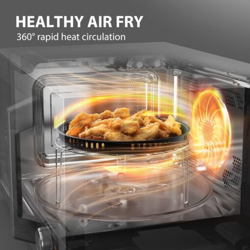 TOSHIBA Countertop Microwave Oven Air Fryer Combo, Inverter, Convection, Broil, Speedy Combi, Even Defrost, Humidity Sensor, Mute Function, 27 Auto Menu&47 Recipes, 1.0 cu.ft/30QT, 1000W - Image 9