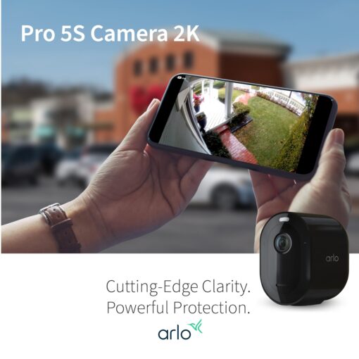 Arlo Pro 5S 2K Spotlight Camera - 2 Pack - Security Cameras Wireless Outdoor, Dual Band Wi-Fi, Color Night Vision, 2-Way Audio, Home Security Cameras, Home Improvement, Black – VMC4260B - Image 2