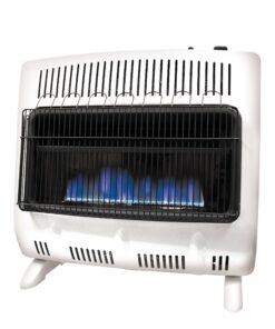 Mr. Heater MHVFDF30BFT 30,000 BTU Vent Free Blue Flame Dual Fuel Natural Gas and Propane Heater For Cold Rooms, Additions, Sun Rooms & Cabins - White