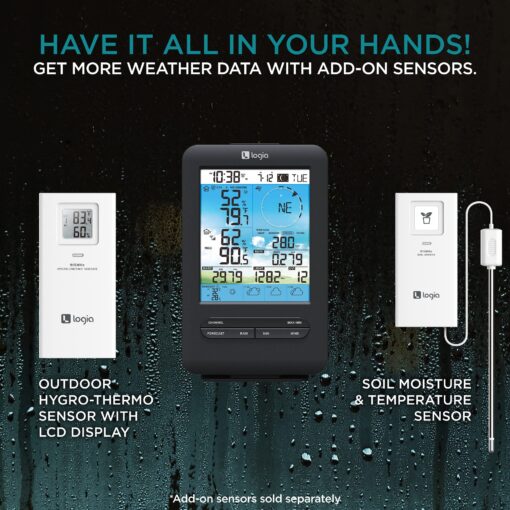 Logia 18-in-1 Wireless Weather Station with 7-in-1 Solar Sensor Array & 4-Day Forecast, Wi-Fi & Large Color Display, Wind Speed/Direction, Rainfall, UV Index, Light Intensity, Temperature & Humidity - Image 6