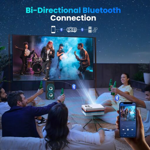 [Netflix Officially/Dolby Audio] FUDONI Smart Projector with WiFi and Bluetooth 4K, Auto Keystone& Electric Focus, 800ANSI Outdoor Projector with Apps, Built-in Netflix/YouTube/Prime Video - Image 6
