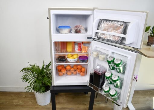 Frigidaire EFR840-Cream EFR840 Retro Mini Fridge with Freezer & Side Bottle Opener-Small 2 Door Refrigerator for Office Bar or College Dorm Room-3.1 Cu Ft – 19”"D x 20.5" W x 33.5" H (Cream) - Image 4