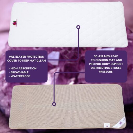 MediCrystal Infrared Heat Amethyst Tourmaline Mini Mat - 32" L x 20" W - Natural Crystals - Adjustable FIR Heating 86°-158°F - Deep Warming Hot Stone Pad - for Back Health - Original Manufacturer - Image 4