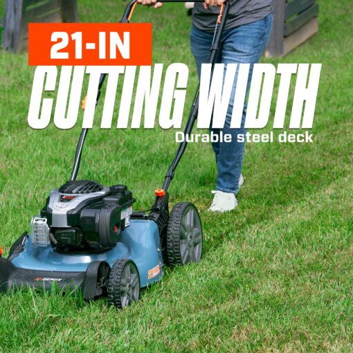 SENIX LSPG-M7 21-Inch Gas Push Lawn Mower with 140 cc 4-Cycle Briggs & Stratton Engine, Bagging, Mulching, and Side Discharge, 6-Position Dual Lever Height Adjustment - Image 6