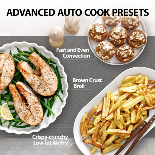 TOSHIBA Air Fryer Combo 8-in-1 Countertop Microwave Oven, with Convection, Broil, Odor Removal Mode, 12.4" Position Memory Turntable, Child-Lock, 1.0 Cu.ft, Black Stainless Steel, ML2-EC10SA(BS) - Image 9