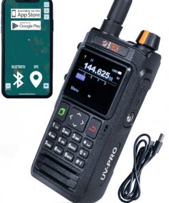 BTECH UV-PRO IP67 Dual Band VHF/UHF Two-Way Radio - APRS, Bluetooth, GPS, Text Messaging, Aviation Band Scanner, NOAA Weather Alerts, USB-C Rechargeable Battery
