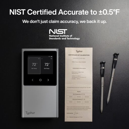 Typhur Sync WiFi Wireless Meat Thermometer Digital, 2 Probes, Smart Base, LCD Display, Unlimited Range, Bluetooth 5.4, Improved Stability, NIST-Certified Accuracy, BBQ, Grill, Smoker, Oven, Kitchen - Image 3