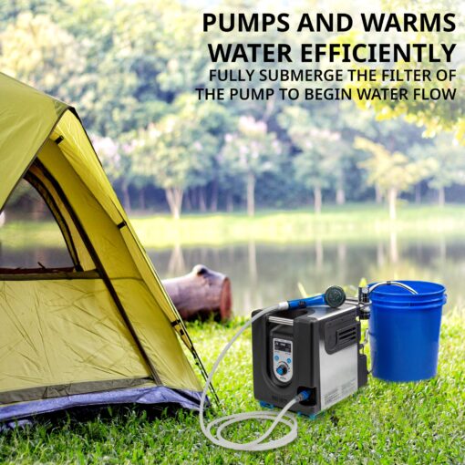 Hike Crew Portable Propane Water Heater & Shower Pump w/Built-in Battery | Compact Outdoor Cleaning & Showering System w/LCD, Safety Shutoff & Carry Case, Instant Hot Water for Camping & Hiking - Image 8