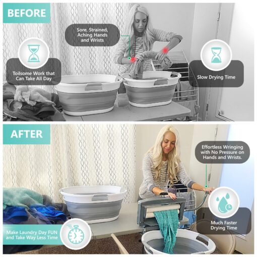 Calliger Clothes Wringer - Better Moisture Removal than Portable Washing Machine/Portable Dryer - Heavy Duty Off Grid Laundry Wringer | Perfect Towel Wringer for Chamois Cloth, Tile Sponge, etc. - Image 6