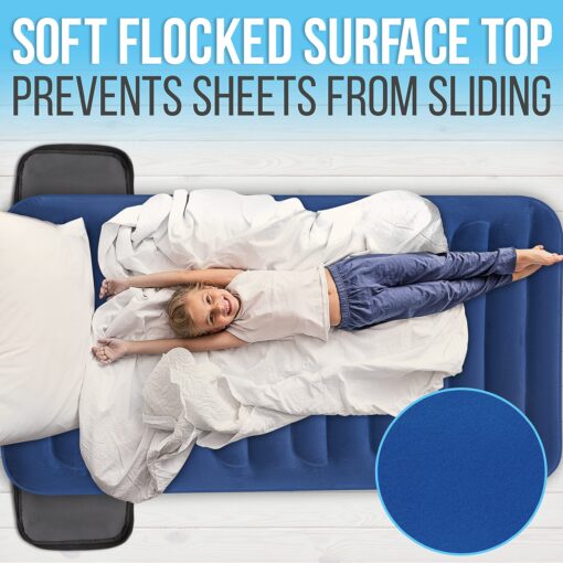 SereneLife EZ Bed Air Mattress with Frame and Rolling Case, Self-Inflating Airbed with Built in Pump for Travel and Hosting, Twin - Image 4