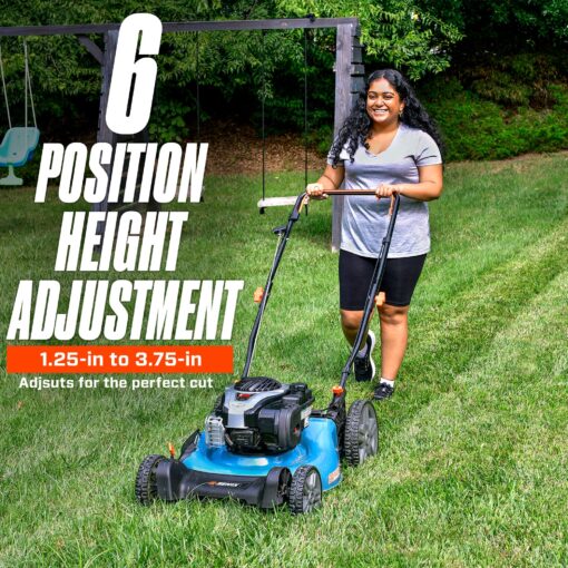 SENIX LSPG-M7 21-Inch Gas Push Lawn Mower with 140 cc 4-Cycle Briggs & Stratton Engine, Bagging, Mulching, and Side Discharge, 6-Position Dual Lever Height Adjustment - Image 4