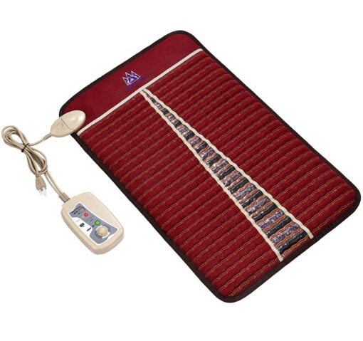 MediCrystal Infrared Heat Amethyst Tourmaline Mini Mat - 32" L x 20" W - Natural Crystals - Adjustable FIR Heating 86°-158°F - Deep Warming Hot Stone Pad - for Back Health - Original Manufacturer