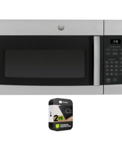 GE JVM3160RFSS 1.6 Cu. Ft. Over-the-Range Microwave Oven Stainless Steel Bundle with 2 YR CPS Enhanced Protection Pack