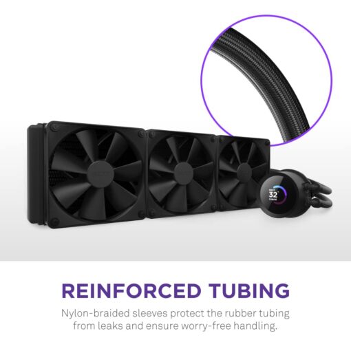NZXT 360mm AIO CPU Liquid Cooler with Customizable LCD Display, High-Performance Pump, 3 Fans - Black - Image 3