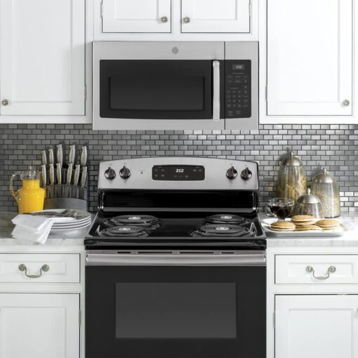GE JVM3160RFSS 1.6 Cu. Ft. Over-the-Range Microwave Oven Stainless Steel Bundle with 2 YR CPS Enhanced Protection Pack - Image 7