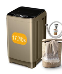 Zyerch Portable Washing Machine 17.7lbs Full-Automatic Compact Washer Machine for Apartment, 10 Wash Program Small Portable Washer for Dorm, Apartment, RV, Home, Gold