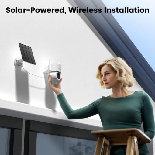 AOSU Solar Security Cameras Wireless Outdoor - 3K 5MP Home Security Camera, 360° Panoramic View, 400-Lumen Floodlight Camera, Color Night Vision, WiFi Camera, Auto Tracking, AI Human Detection(2 Pack) - Image 8