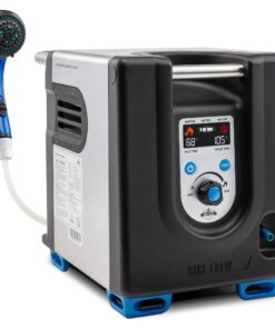 Hike Crew Portable Propane Water Heater & Shower Pump w/Built-in Battery | Compact Outdoor Cleaning & Showering System w/LCD, Safety Shutoff & Carry Case, Instant Hot Water for Camping & Hiking