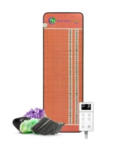 РЕМF Far Infrared Heating Pad - Biomat for Pain Relief and Healing - Pulsed Electromagnetic Field Therapy - Full Body Mat Auto Shut Off - Amethyst, Tourmaline and Obsidian Gemstones