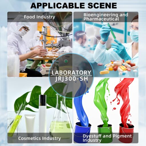 '+UXI Laboratory High Speed Dispersing Homogenizer Emulsifier Capacity 40L (H2O) Water 200-11000r/min 510W Digital Display Blender for Cosmetics/Food/Paints Industry 110V - Image 2