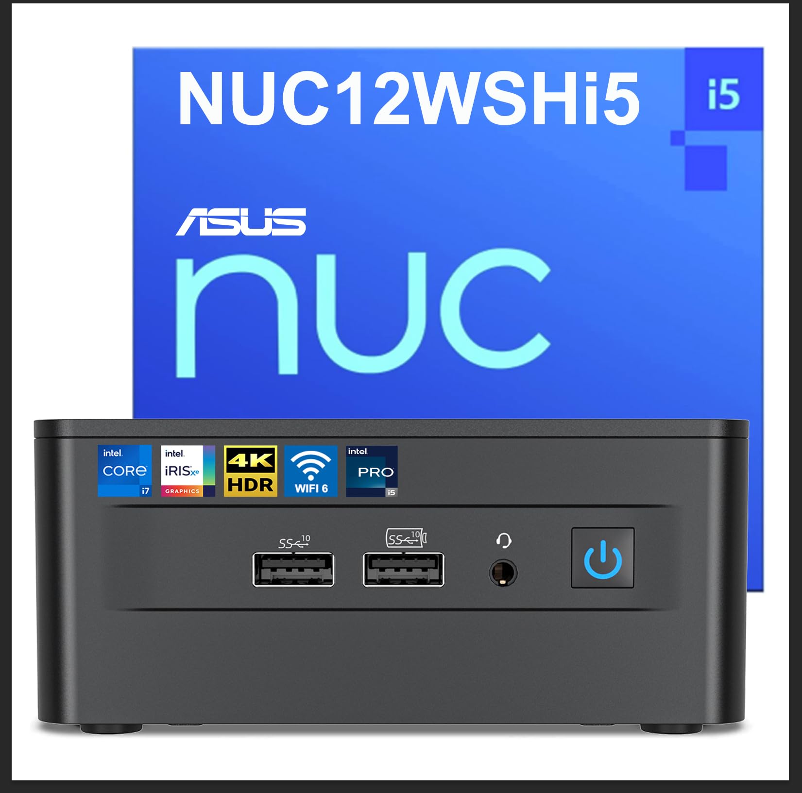 (ASUS NUC)Intel NUC 12 Pro Mini Desktop Computer, Intel Core i5-1240P Mini PC(12C/16T, Up to 4.4GHz)16GB DDR4 RAM & 256GB PCIe 4.0 NVMe SSD, Iris XE Graphics,WiFi6E/BT5.3/8K/2xThunderbolt4/Win 11Pro