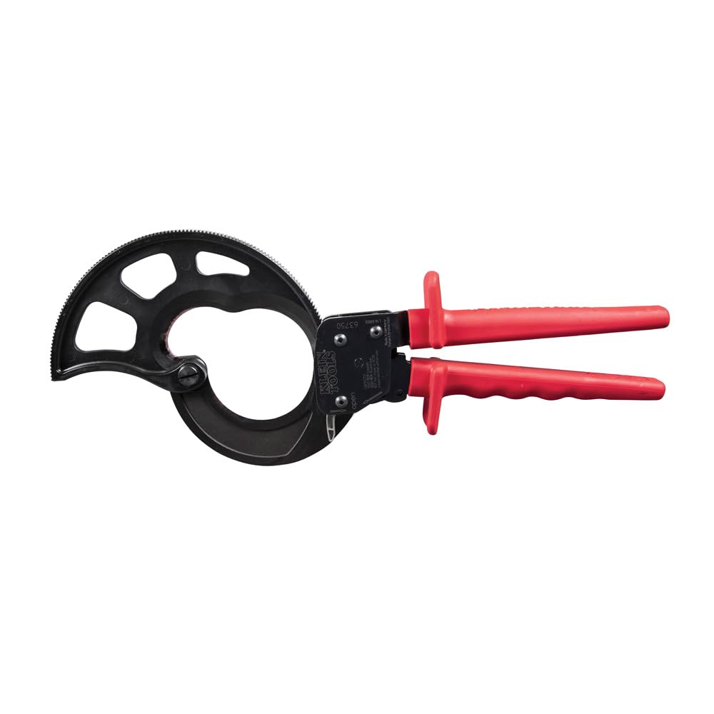 Klein Tools 63750 Cable Cutters, Ratcheting Cable Cutter Cuts Up to 1000 MCM, Great for Cable Preparation