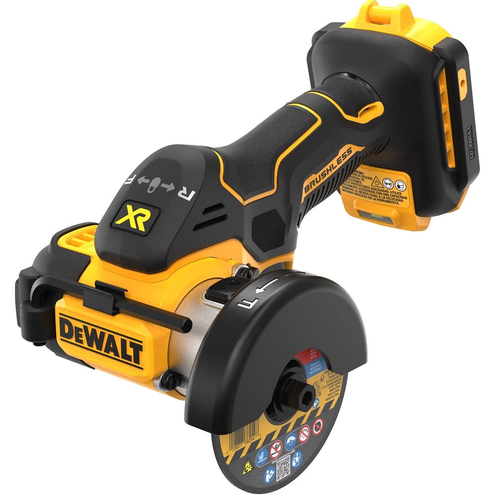DEWALT 20V MAX* XR Brushless 3 in. Cordless Cut-Off Tool (Renewed) - Includes DCS438 Tool, Dust Shroud, Abrasive & Diamond Wheels, Arbor Adapter Ring, Hex Wrench
