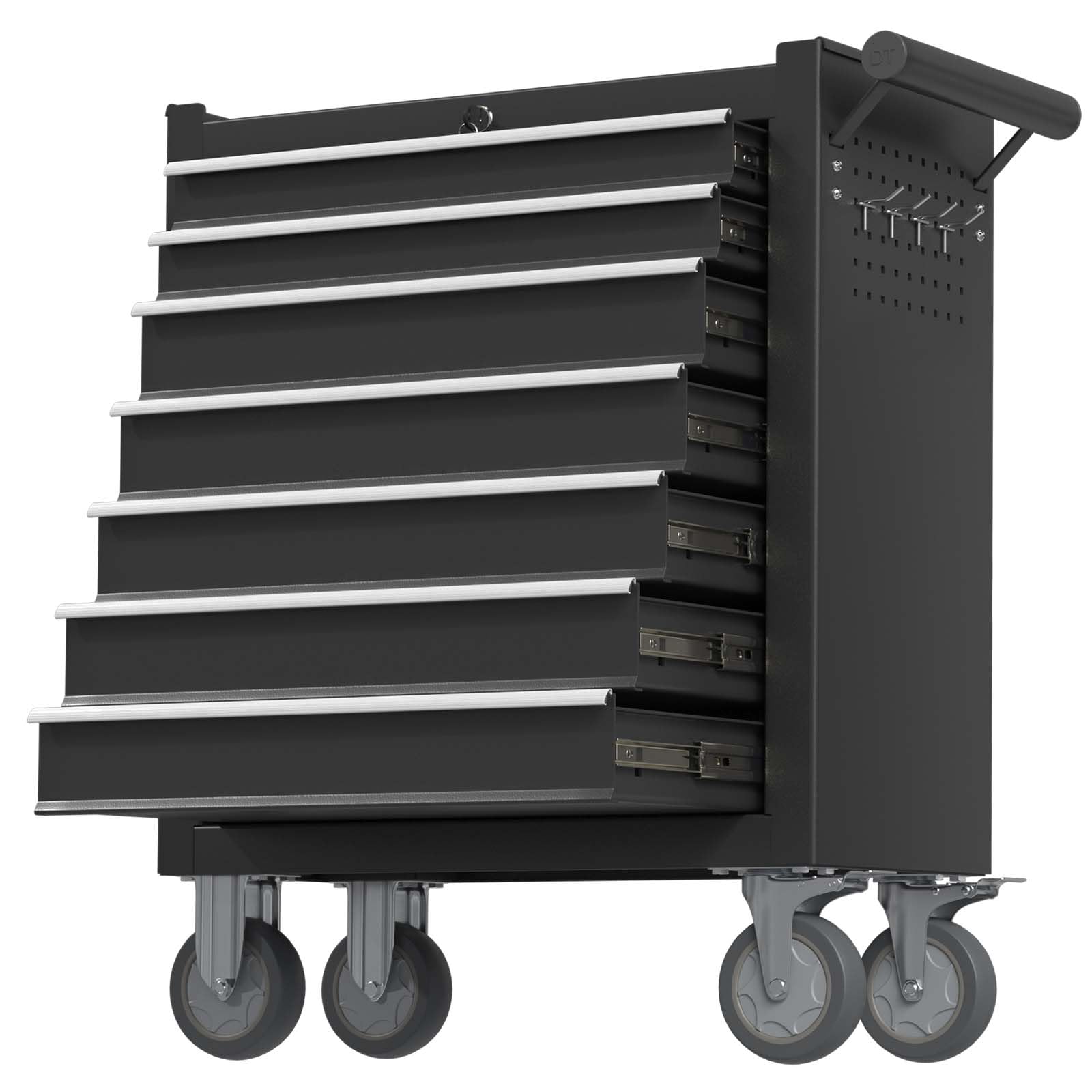 Yaciente 7-Drawer Rolling Tool Box with Wheels, Rolling Tool Chest with Drawers, Portable Rolling Toolbox with Wheels, Drawer Tool Chest Organizer for Garage, Workshop and Home Use (Black)