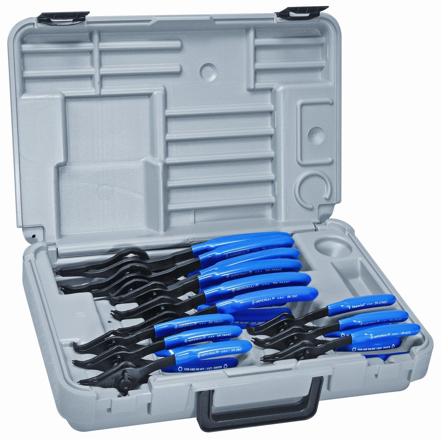 Imperial Tool IR12QK 12 Piece Professional QTR-Turn Convertible Retaining Ring Plier Kit for 1/4" to 3 1/2" Rings